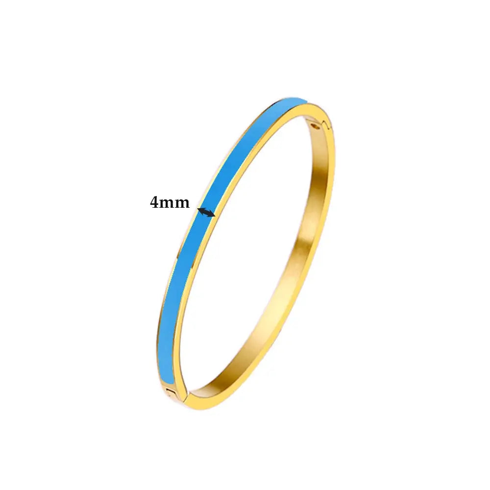 CARLIDANA Luxury Colorful Orange Enamel Bangles Bracelets for Women Party Gift Fashion Bangles Original Stainless Steel Jewelry by All Mart Bristol Ltd