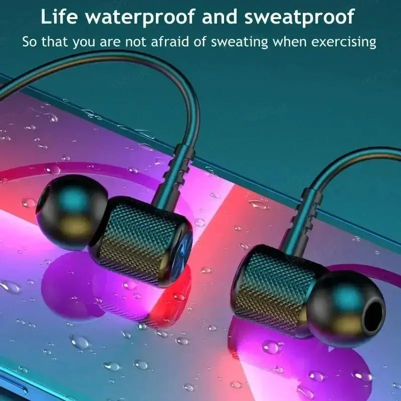 Wireless Headphones Bluetooth 5.0 Neckband Earphones Silicone Hifi 9D Stereo Sports Headset Halter Waterproof Magnetic Earbuds by All Mart Bristol Ltd