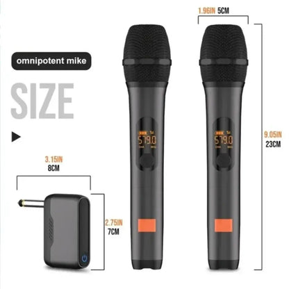 Professional 2 Channel For JBL PartyBox DJ UHF digital Wireless Handheld Microphone System with rechargeable TWO microphone by All Mart Bristol Ltd