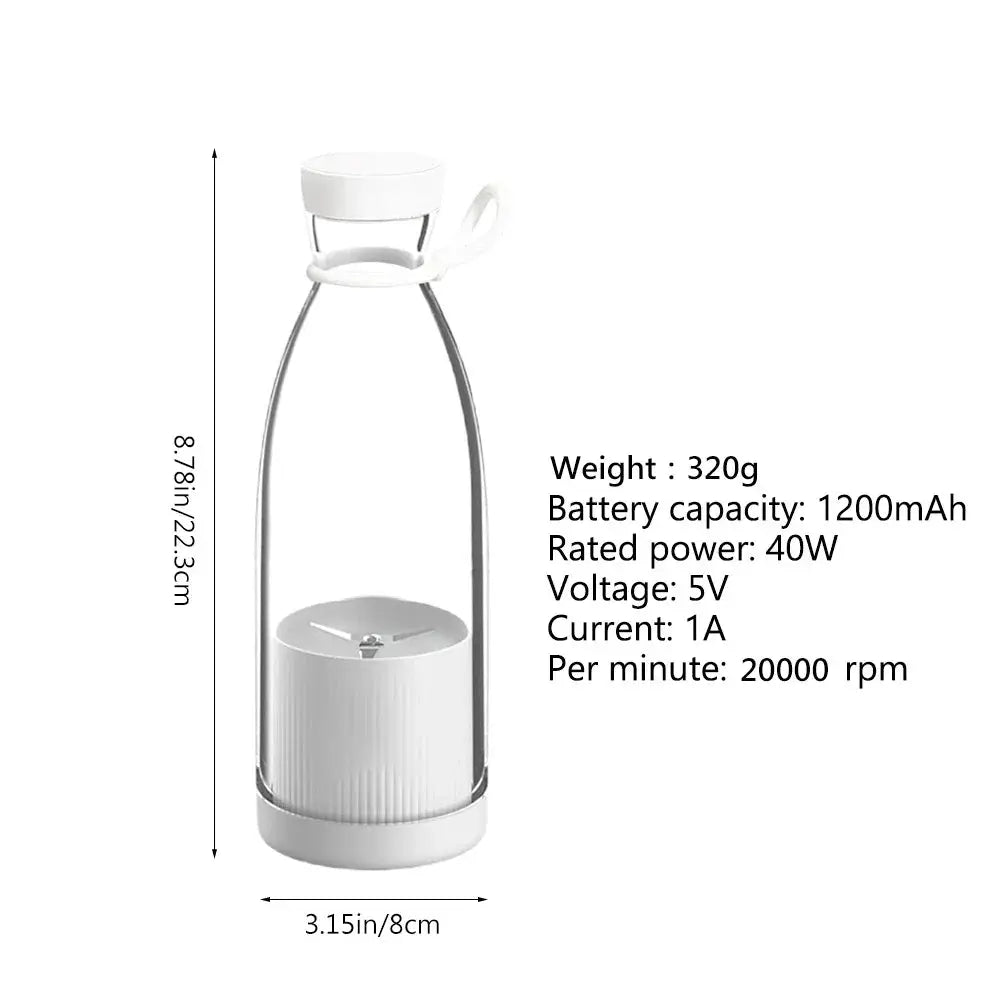 Portable Blender Juicer Bottle Mixer Electric USB Charge Mini Fruit Milk Mixers Juicer Cup Blender Milkshake Juice Maker Machine by All Mart Bristol Ltd
