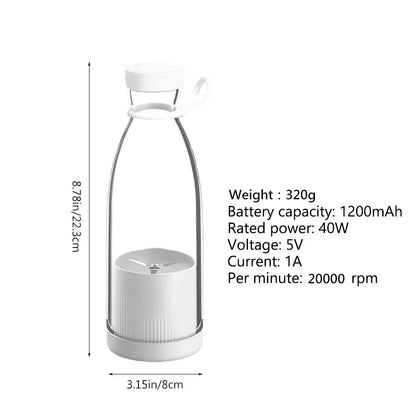 Portable Blender Juicer Bottle Mixer Electric USB Charge Mini Fruit Milk Mixers Juicer Cup Blender Milkshake Juice Maker Machine by All Mart Bristol Ltd