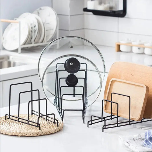 Rack Shelf Stand Multi Layer Space Saving Rustproof Cutting Board Practical Kitchen Organizer Pot Lid Holder Iron Art For Home by All Mart Bristol Ltd