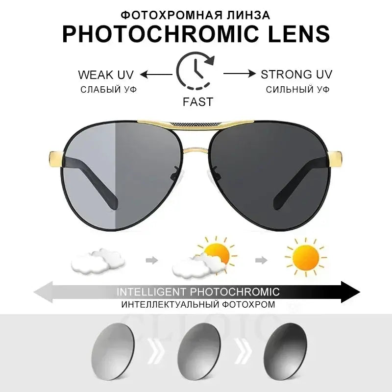 CLLOIO Top Brand Designer Photochromic Sunglasses Men Women Polarized Sun Glasses Chameleon Anti-glare Driving Oculos de sol by All Mart Bristol Ltd