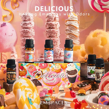 6PC/1PC 10ML Delicious Essential Oils Skincare Women Perfume Chocolate Cookies Lollipop Taro Cotton Candy Bubble Gum Sweet Gift by All Mart Bristol Ltd