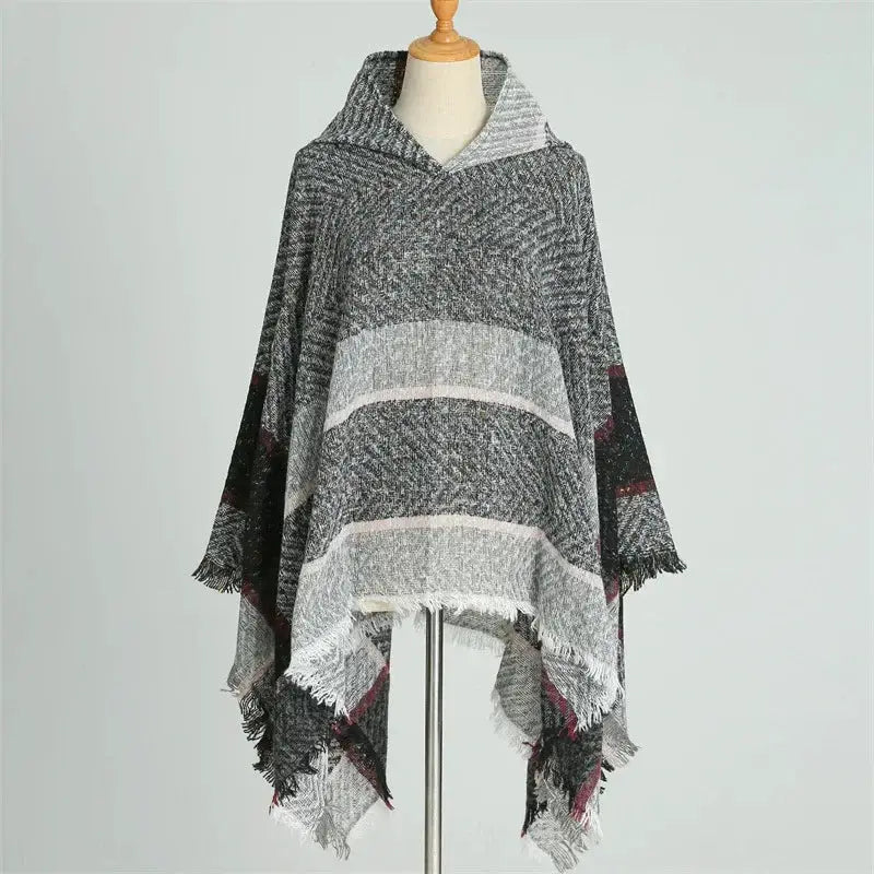 2024 Fashion Europe America Winter New Women Shawl Stole Hooded Cape Wrap Female Warmer Scarves Cold Proof Scarf Poncho Mulher by All Mart Bristol Ltd
