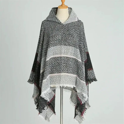 2024 Fashion Europe America Winter New Women Shawl Stole Hooded Cape Wrap Female Warmer Scarves Cold Proof Scarf Poncho Mulher by All Mart Bristol Ltd
