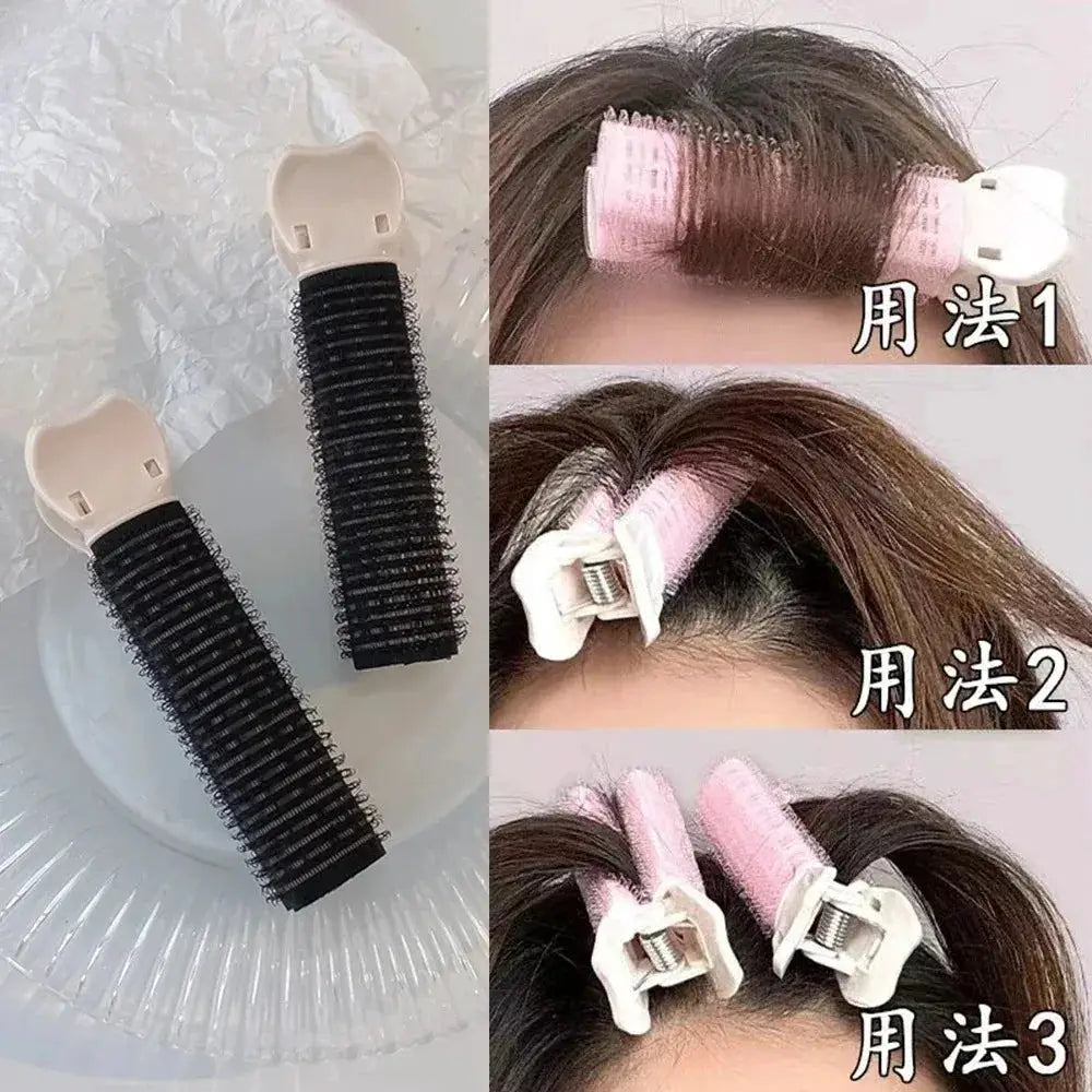 2Pcs Bangs Hair Root Fluffy Hair Clips Lazy Hair Top Styling Curling Barrel Portable Korean Hair Clips Hair Rollers by All Mart Bristol Ltd