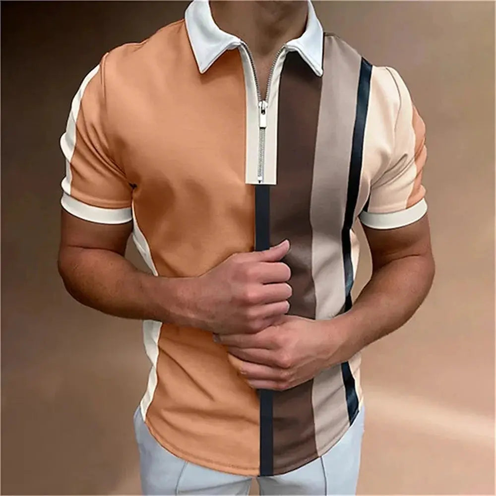 Men's Tops Polo Golf Men's King Print T Shirt High Quality Turndown Short Sleeve Zipper Pullover Original Golf Wear Men Clothing by All Mart Bristol Ltd