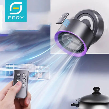 Eary Wall-mounted Fan Punch-free Foldable Fast Charging Desktop Fan With Night Light Magnetic Remote Control Air Conditioner Fan by All Mart Bristol Ltd
