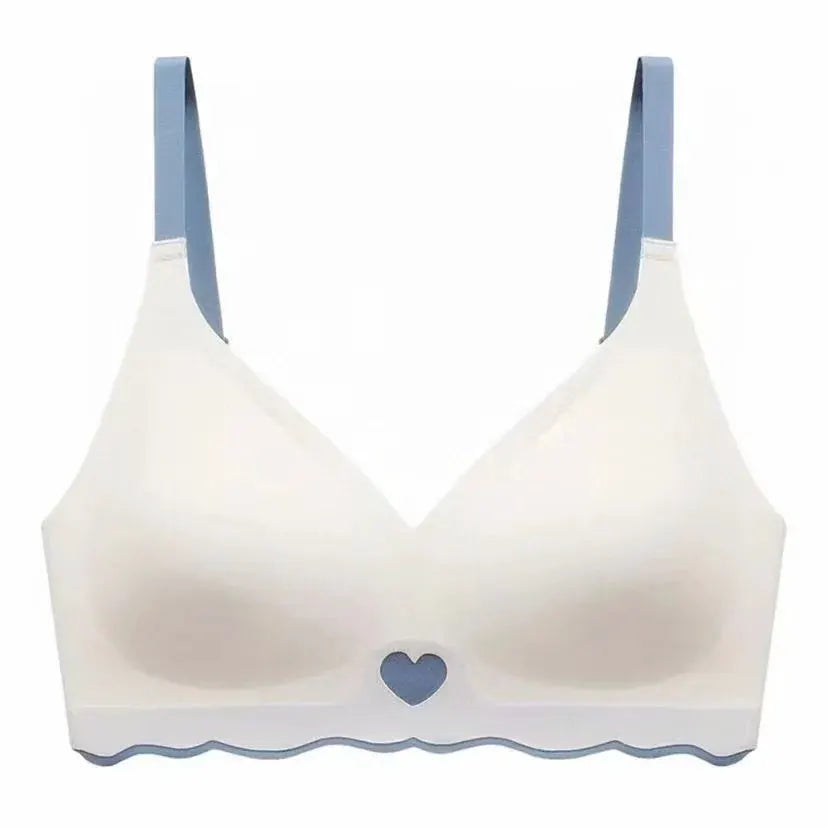 French Color Contrast Seamless Underwear Women Adjustable Beauty Back Bra Intimates Gather No Steel Ring Sports Anti-Sagging Bra by All Mart Bristol Ltd