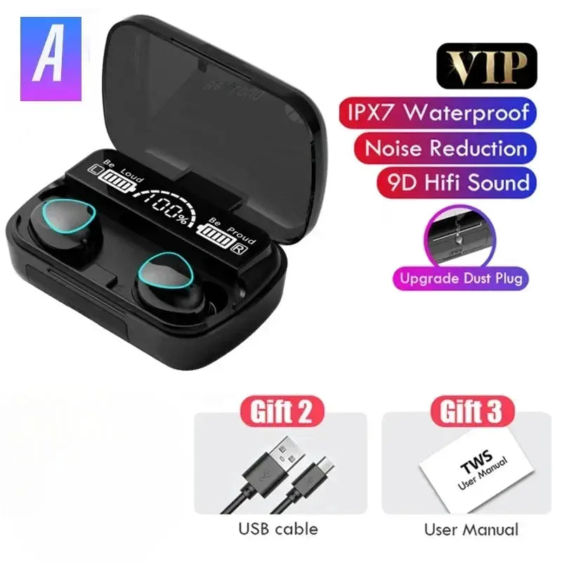 M10 Bluetooth Earphones Handfree LED Dispay Headphones Bluetooth HiFi Stereo Music Wireless Earbuds Waterproof Gaming Headset by All Mart Bristol Ltd
