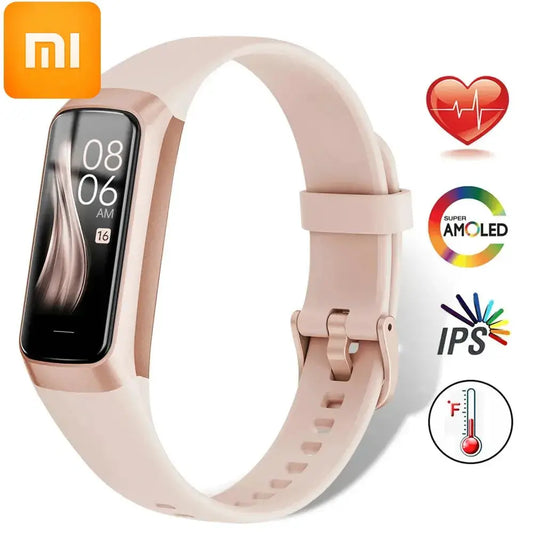 XIAOMI Amoled Smart Watch Smartwatch Band Women Heart Rate Blood Wartch Waterproof Connected Smart Bracelet Sport Tracker by All Mart Bristol Ltd