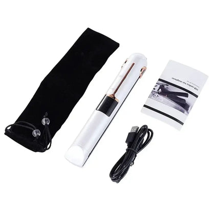 Portable Wireless Hair Straightener With Power Bank Function Rechargeable Hair Straightening Curling Flat Iron For Home Travel by All Mart Bristol Ltd