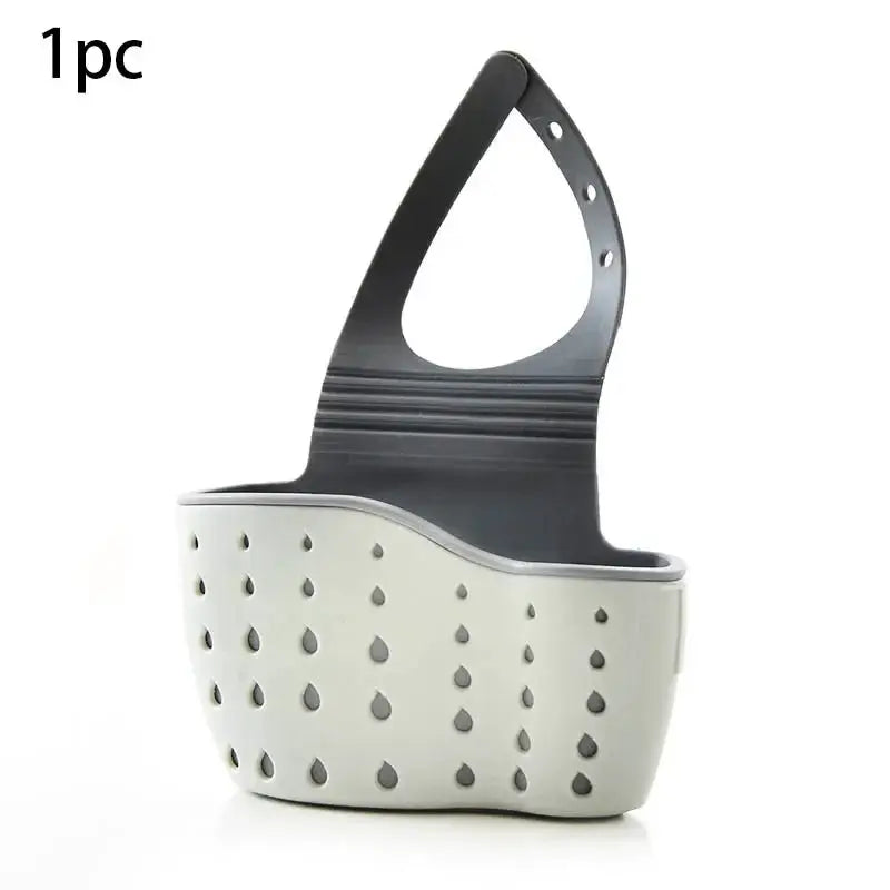 Sink Draining Hanging Basket Adjustable Kitchen Accessories Rubber Sink Bag Soap Sponge Shelf Faucet Holder for Bathroom by All Mart Bristol Ltd