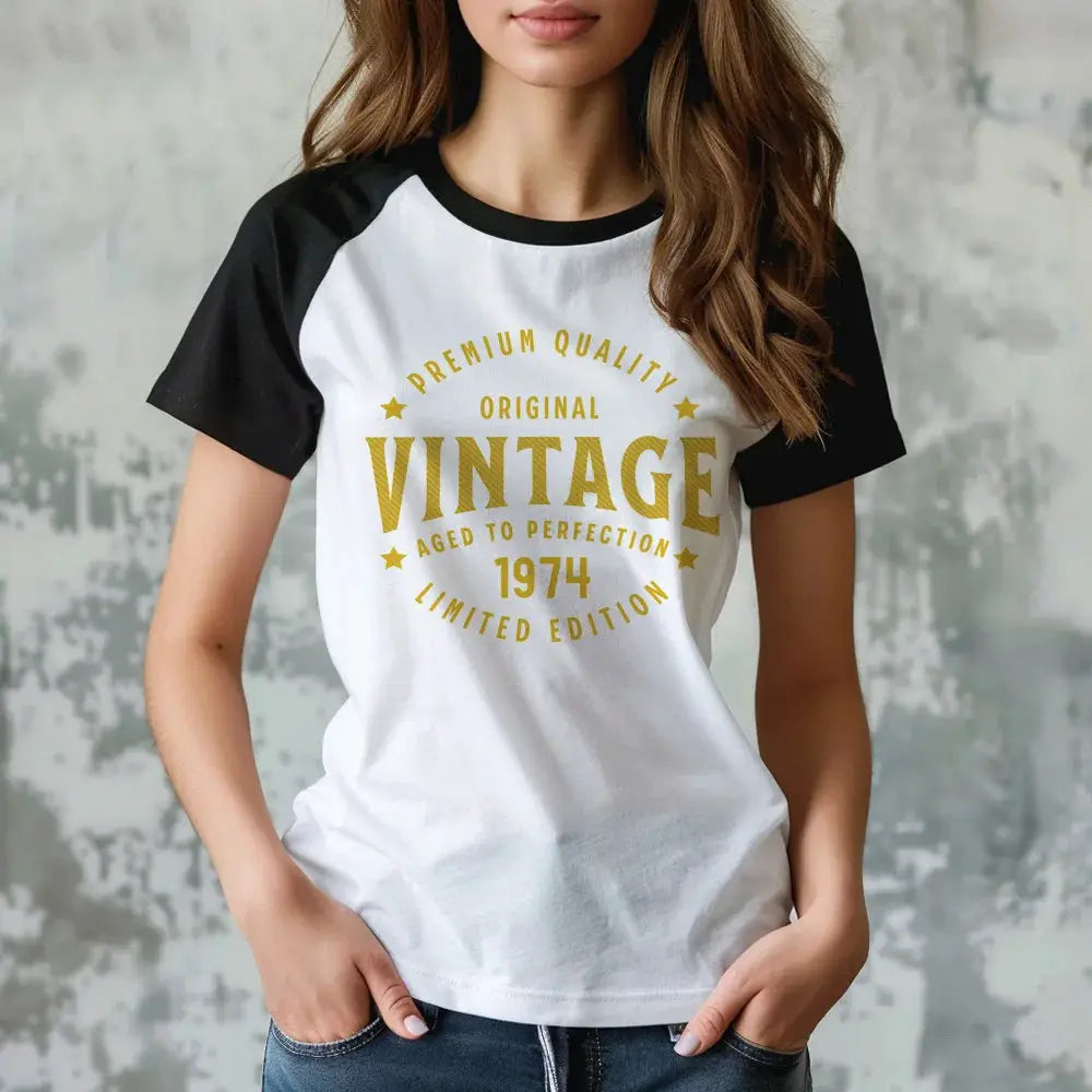 1974 tshirt women Y2K t shirt girl funny clothing by All Mart Bristol Ltd
