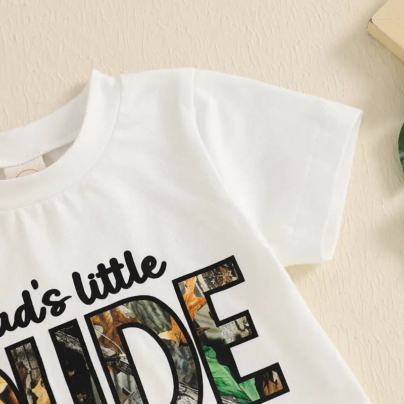 New Toddler Boy Clothes 2pcs Newborn Baby Boys Summer Short Sleeve Letter Print T-shirt with Leaves Print Shorts Outfits Clothes by All Mart Bristol Ltd