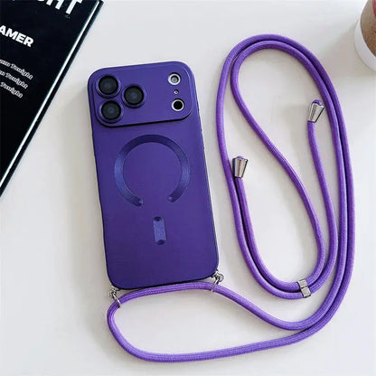 Crossbody Lanyard Magnetic Case For iPhone 17 Air 16 16E 15 14 13 12 11 Pro Max Plus For Magsafe Camera Protection Soft Cover by All Mart Bristol Ltd