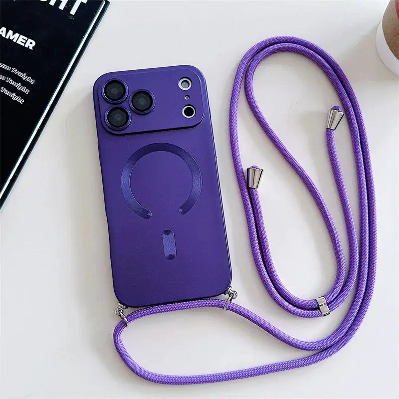 Crossbody Lanyard Magnetic Case For iPhone 17 Air 16 16E 15 14 13 12 11 Pro Max Plus For Magsafe Camera Protection Soft Cover by All Mart Bristol Ltd