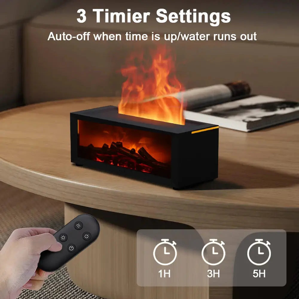 Aroma Humidifier Flame Essential Oil Diffuser Air Humidifier Aromatherapy Fragrance Diffuser with RGB Light and Remote Control by All Mart Bristol Ltd