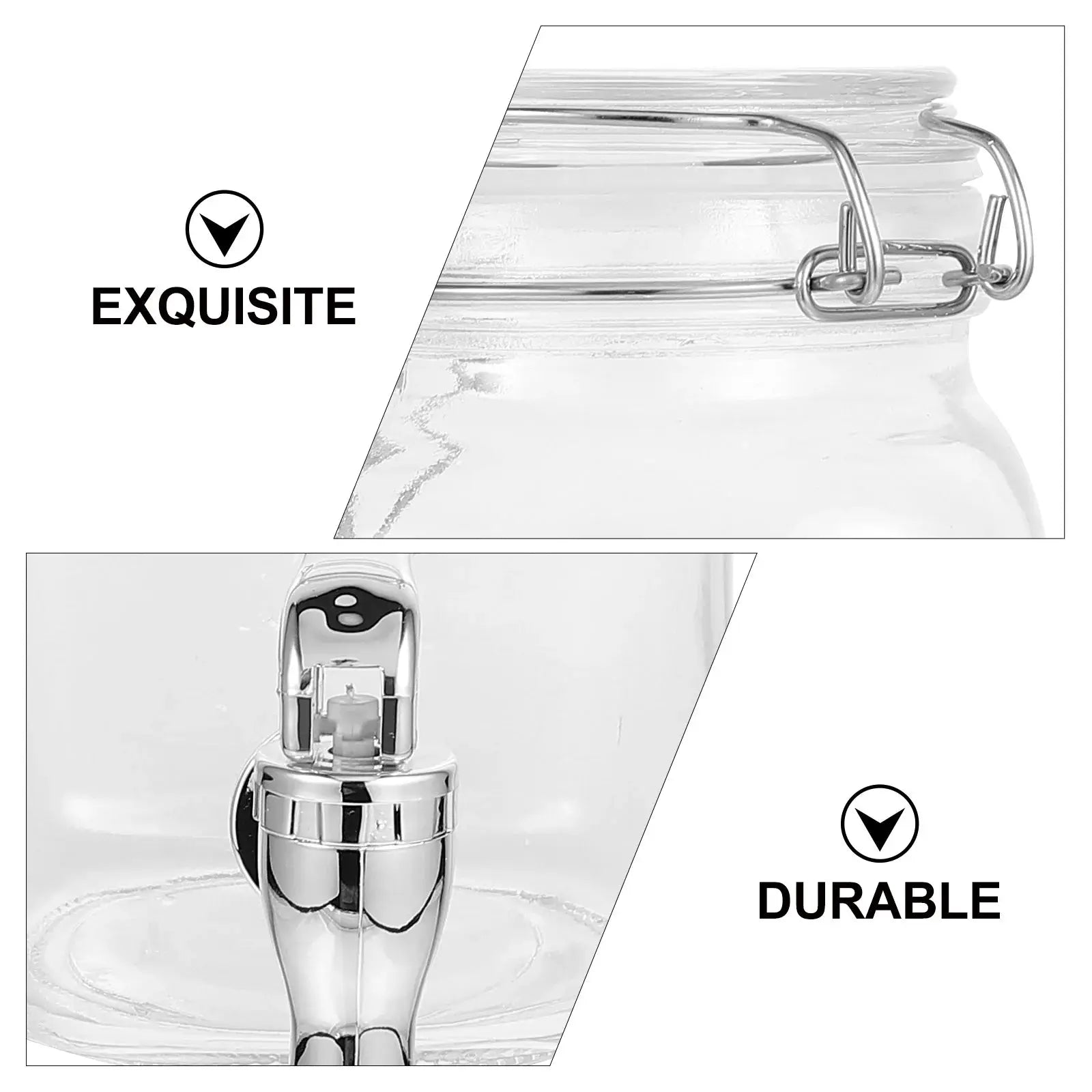 1pc Glass Juice Jar With Tap Leak Proof Beverage Dispenser Drink Container Barrel Storage Bottle Drinks Spigot Drinkware by All Mart Bristol Ltd