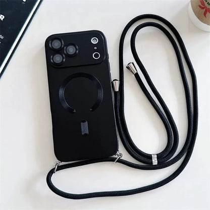 Crossbody Lanyard Magnetic Case For iPhone 17 Air 16 16E 15 14 13 12 11 Pro Max Plus For Magsafe Camera Protection Soft Cover by All Mart Bristol Ltd