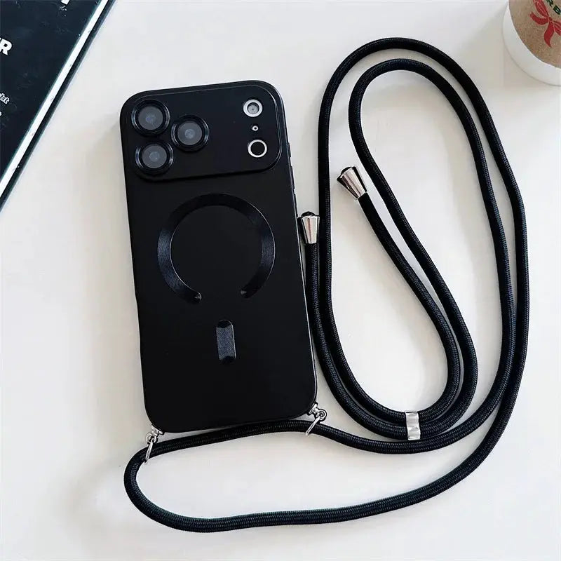 Crossbody Lanyard Magnetic Case For iPhone 17 Air 16 16E 15 14 13 12 11 Pro Max Plus For Magsafe Camera Protection Soft Cover by All Mart Bristol Ltd