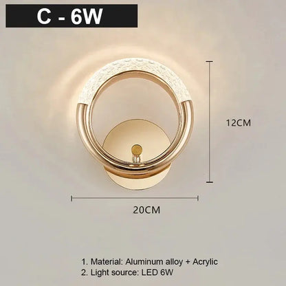 LED Wall Lamp Modern Nordic Wall Light Sconces Indoor Lighting for Living Room Bedroom Bedside Light Fixture Wall Decor Bathroom by All Mart Bristol Ltd