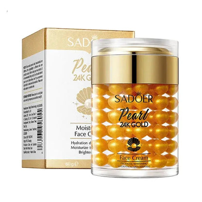 SADOER 24K Golden Pearl Collagen Face Cream Moisturizing Brightening Hydrating Firming Facial Cream Face Skin Care Products by All Mart Bristol Ltd