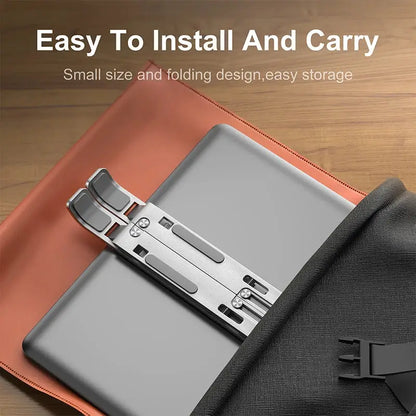 Aluminum Alloy Laptop Holder Stand Adjustable Foldable Portable for Notebook Computer Bracket Lifting Cooling Holder Non-slip by All Mart Bristol Ltd