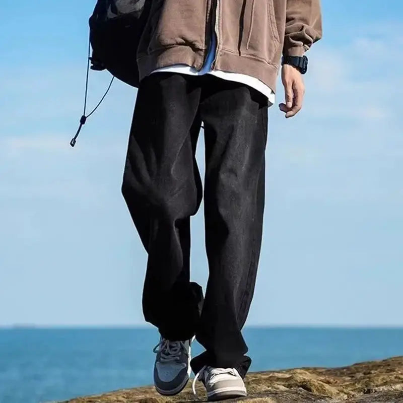 Fashion Men Straight Leg Work Wear Jeans Male Classic Vintage Outside Casual Denim Pants Daily Simple Streetwear Denim Trousers by All Mart Bristol Ltd