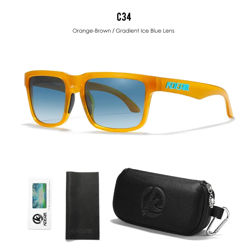KDEAM Men's Polarized Sunglasses Square Casual Outdoors Sun Glasses Women Unisex Sunglass For Couple With Zipper Case by All Mart Bristol Ltd