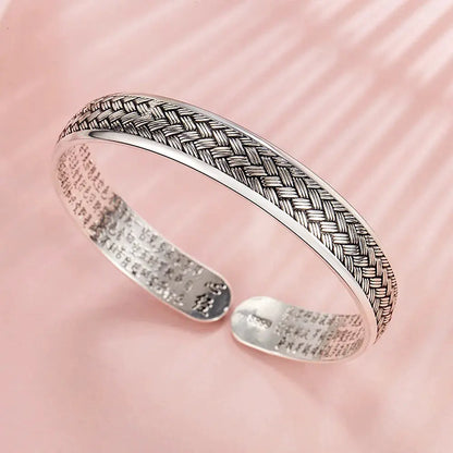 925 Sterling Silver Weave Open Black Bangle Women's Hand Bracelets Luxury Designer Jewelry Accessories Gifts by All Mart Bristol Ltd