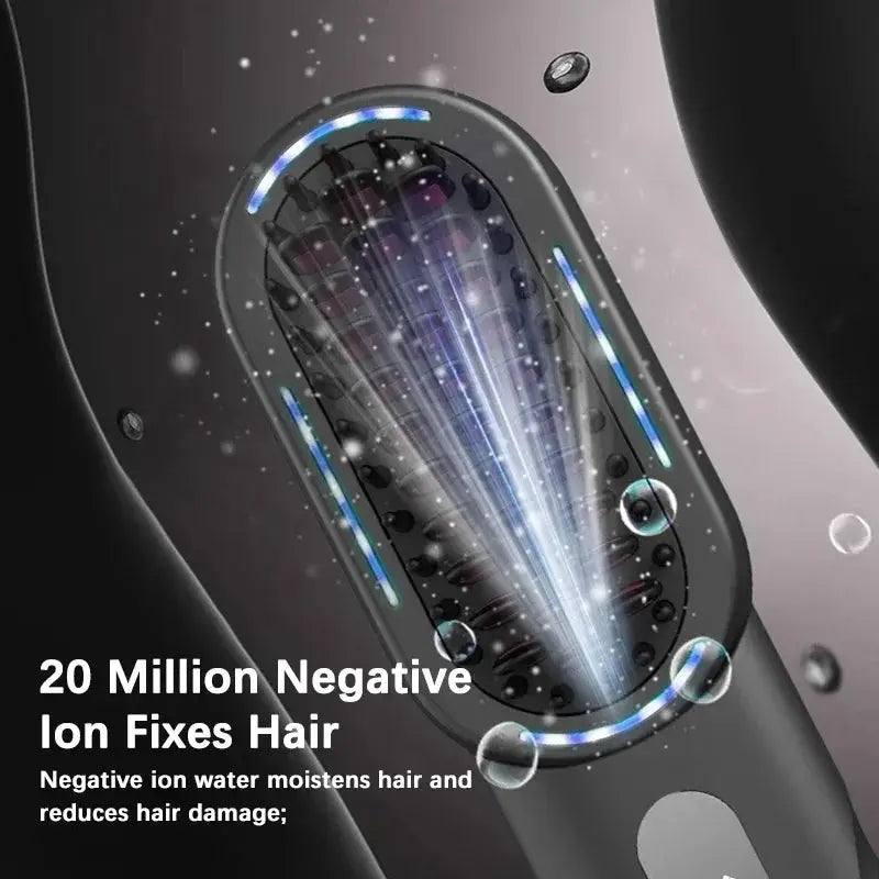 Wireless Straight Curling Hair Comb Heating Negative Ion Hair Straightener Rechargeable Anti-scalding Electric Hair Care Brushes by All Mart Bristol Ltd