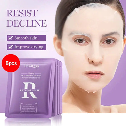 5/10pcs BIOAQUA Snail Hyaluronic Acid Retinol Face Mask skincare Moisturizing Hydrating Firming Facial Masks for Face Skin Care by All Mart Bristol Ltd