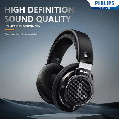 Philips SHP9500 Head-mounted Wired Headphones HiFi Stereo Earphone Monitor Class Music Earbuds E-sports Game Universal Headset by All Mart Bristol Ltd