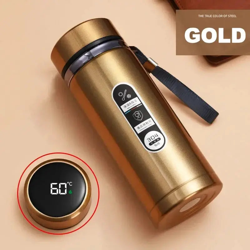 Thermos Sus304 Tea Water Bottle 500ML-1Liter Stainless Steel Vacuum Flask Portable Cups Bottle with LED Temperature Display by All Mart Bristol Ltd