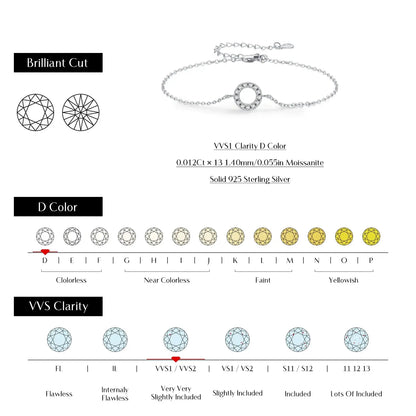 MODIAN D Color Moissanite Bracelet 925 Sterling Silver Fashion Hallow Out Round Link Chain Bracelet For Women Fine Jewelry Gifts by All Mart Bristol Ltd