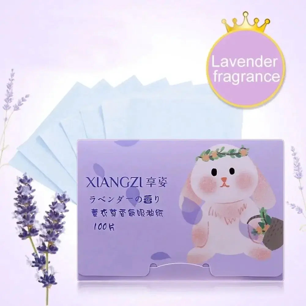 100PCS Fragrance Facial Oil Absorbing Paper Natural Green Tea Bamboo Charcoal Oil Blotting Paper Portable Facial Absorbent Paper by All Mart Bristol Ltd