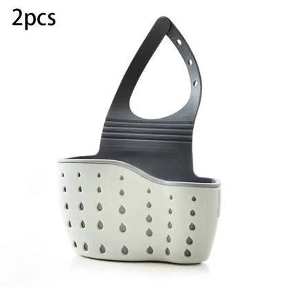 Sink Draining Hanging Basket Adjustable Kitchen Accessories Rubber Sink Bag Soap Sponge Shelf Faucet Holder for Bathroom by All Mart Bristol Ltd
