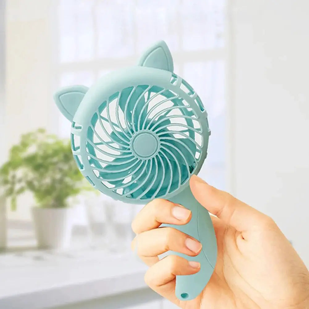 3 Colors Portable Handheld Fan Hand Pressure Fan Mini Portable Fan Without Battery Household Cute Fan Cooling Cartoon Held Fan by All Mart Bristol Ltd