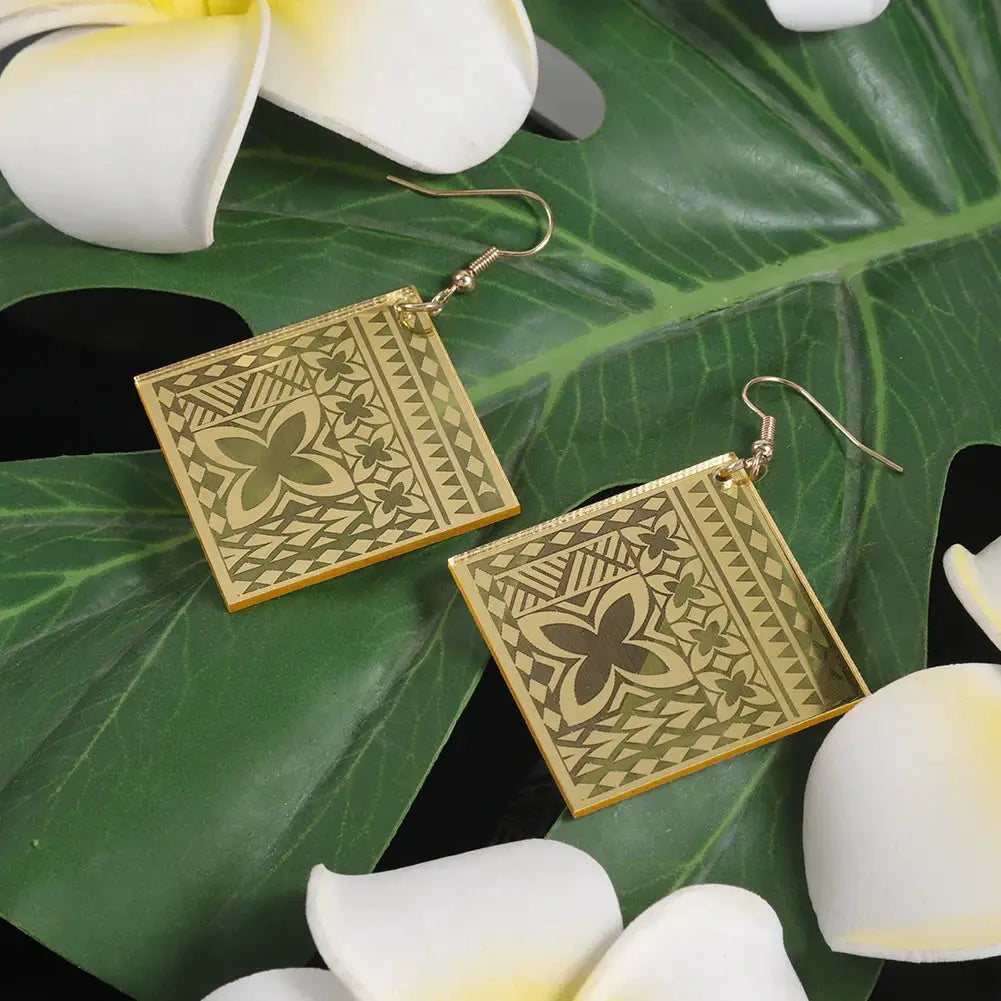 Hawaiian Acrylic Australia Designer Earrings Earring Accessories African Polynesian Jewelry Earring Women's Earrings for Women by All Mart Bristol Ltd