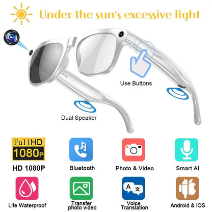 2026 4K HD Color Changing AI Smart Glasses Chat GPT 100MP Camera Bluetooth Call Voice Assistant Control Smart Glasses 2026 New by All Mart Bristol Ltd