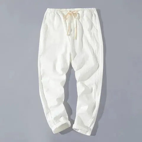 Summer Linen Pants Men Thin Loose Mens Joggers Cotton Linen Cropped Pants Men's Casual Pants Chinese Style Linen Pants by All Mart Bristol Ltd