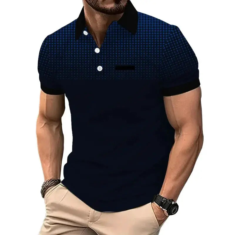 New Summer Men Clothes Short Sleeve Fashion Slim Fit 100% Polyester Polo Shirt Men Business Casual Lapel Golf Polo Shirt by All Mart Bristol Ltd