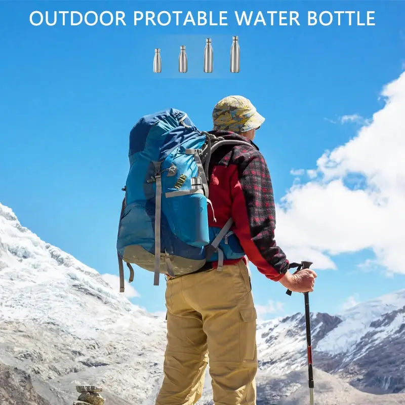 Stainless Steel Water Bottle Hot Cold Water Bottle for Travel Camping Sports Drink Bottles Drinkware Cup Hiking Water Bottle New by All Mart Bristol Ltd