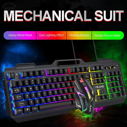 Gamer Keyboard And Mouse PC Gaming Keyboard RGB Backlit Keyboard Rubber Keycaps Wired Keyboard Mouse Gamer Gaming Mouse by All Mart Bristol Ltd