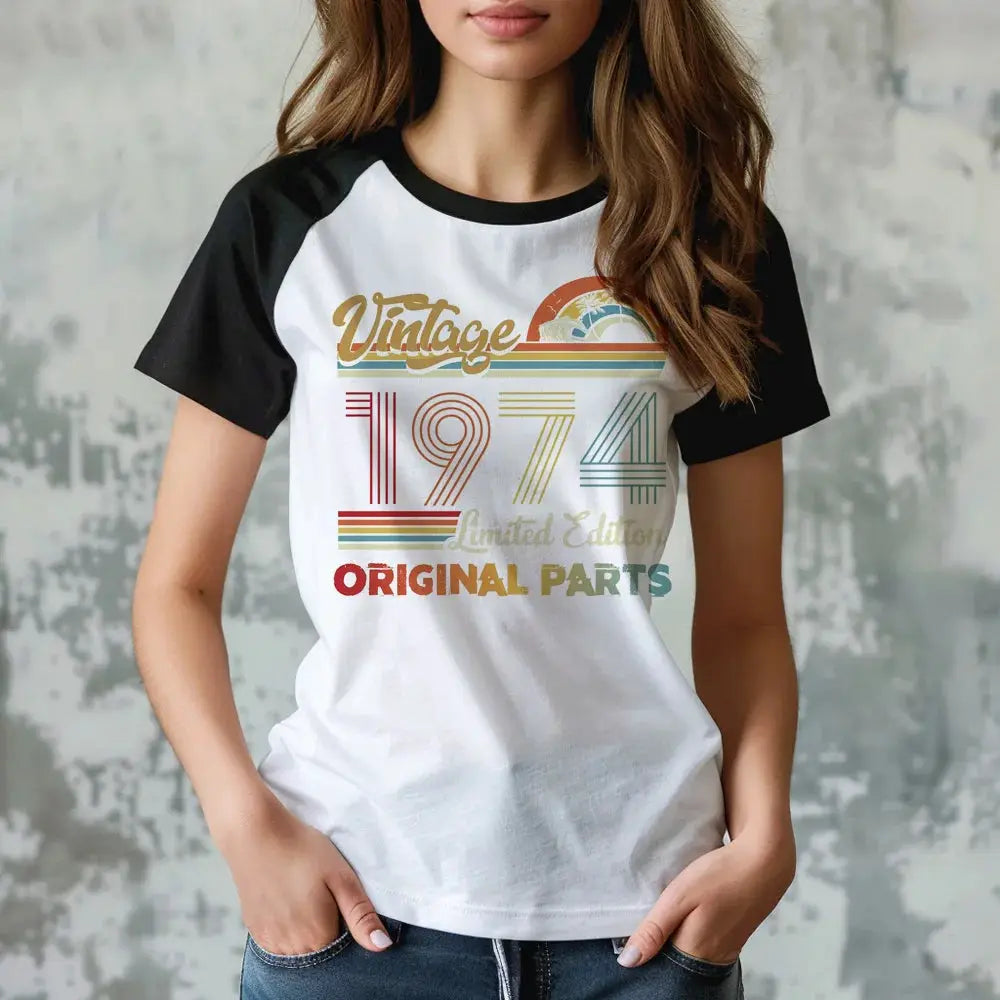1974 tshirt women Y2K t shirt girl funny clothing by All Mart Bristol Ltd