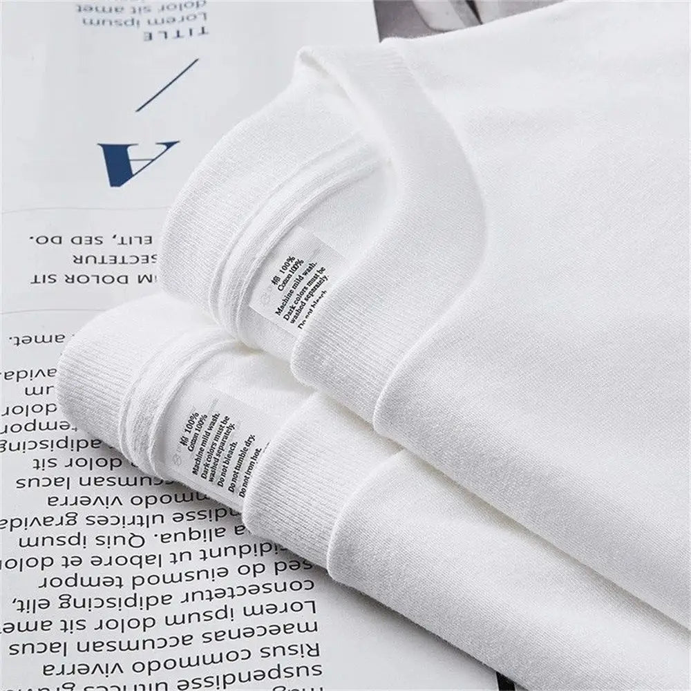 2PCS 100% Cotton Solid T Shirts Men's and Women's Short Sleeve White Tees Casual Breathable Loose Round Neck T-shirt Couple Tops by All Mart Bristol Ltd