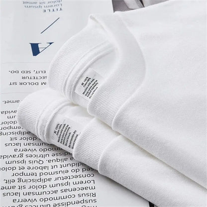 2PCS 100% Cotton Solid T Shirts Men's and Women's Short Sleeve White Tees Casual Breathable Loose Round Neck T-shirt Couple Tops by All Mart Bristol Ltd