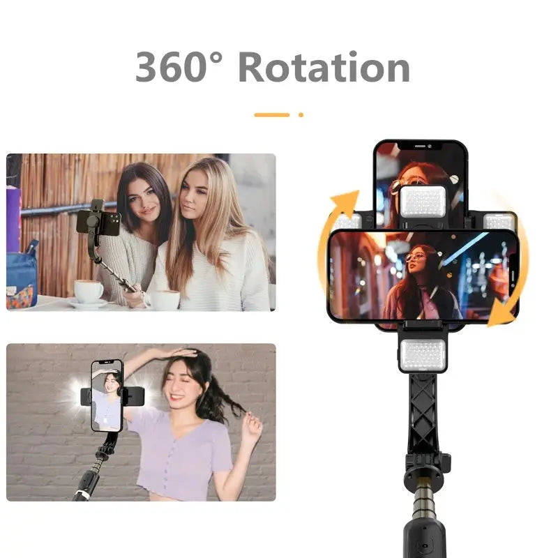 Gimbal Stabilizer Estabilizador Celular Smartphone Selfie Stick Fill Light Handheld Action Kameralar Bluetooth Tripod Gymbal by All Mart Bristol Ltd